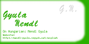 gyula mendl business card